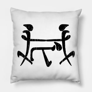 Chinese Letters Funny Dirty - Threesome Black Pillow