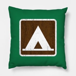 Campground Sign (wooden effect) Pillow