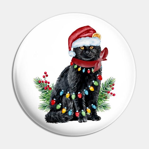 Christmas Lights Cat Pin by Sruthi