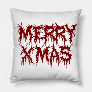 Red Metal Merry Xmas Pillow