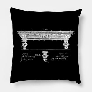 Billiard Table Vintage Patent Drawing Pillow