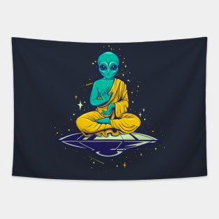 Alien Buddha Tapestry