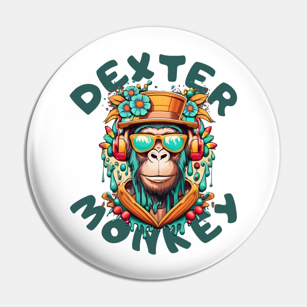 Cyborg Monkey Dexter Pin by Mr. Chimp