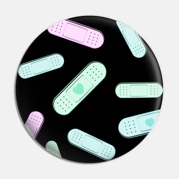 Cute Pastel Yami Kawaii Heart Bandaids Kawaii Pin TeePublic