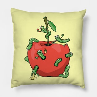 Funny worms in the apple Pillow