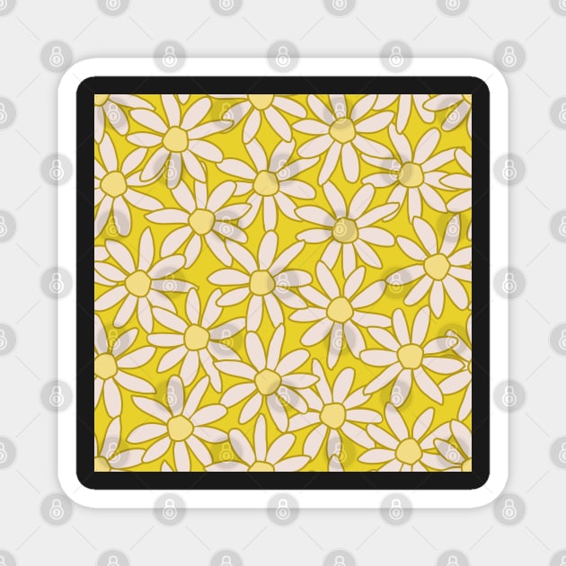 Daisy Garden - Lemon Yellow Magnet by FrancesPoff