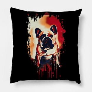 English Bull Dog Tie Dye art design Pillow