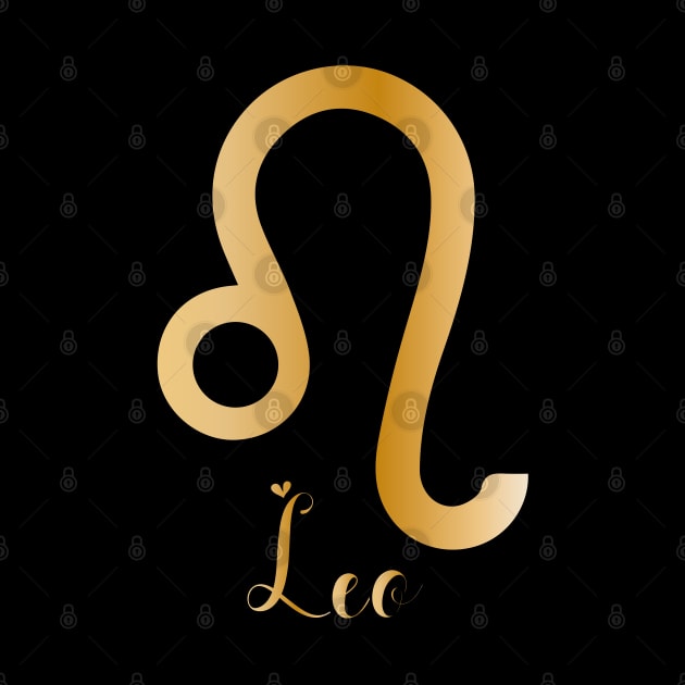 Leo Zodiac Sign golden by Symbolsandsigns