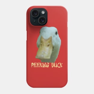 Quirky Peeking Duck Face Over Punny Asian Text Phone Case