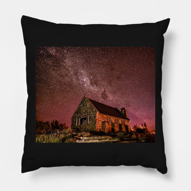 The Church of the Southern Lights Pillow by krepsher