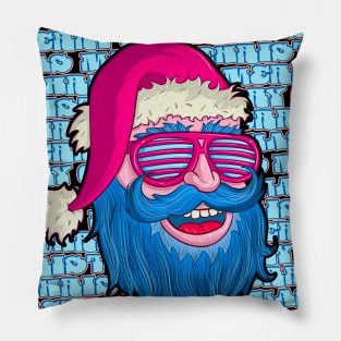 Funky Santa wishes you a Merry Christmas! Pillow