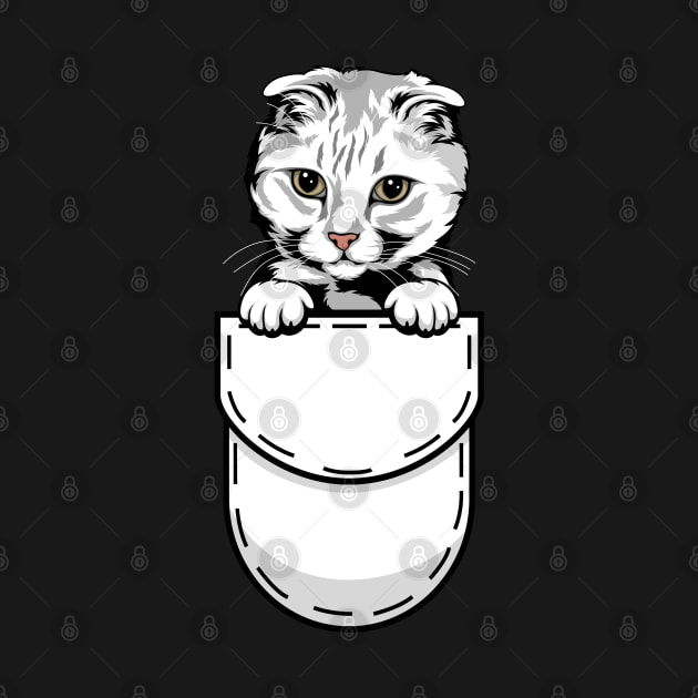 Funny Scottish Fold Pocket Cat by Pet My Dog