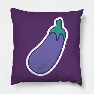 Purple Eggplant vegetable vector illustration. Food nature icon concept. Healthy vegetable purple eggplant Front view icon design on orange background. Pillow