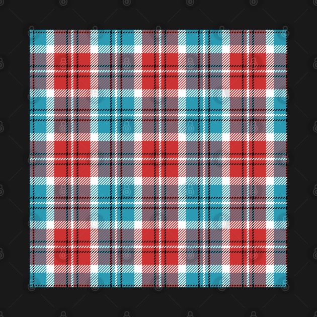 Red And Blue Plaid Pattern by Designoholic