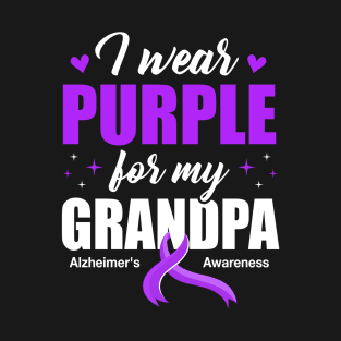 Support I Wear Purple For My Grandpa Alzheimer's Awareness T-Shirt