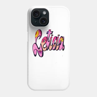 Leticia in pink The top 10 best Personalized Custom Name gift ideas for Leticia girls and women Phone Case