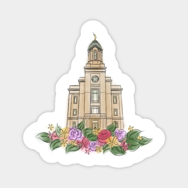 Cedar City Temple Illustration Magnet by trippyart