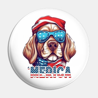 Patriotic Dogs, 4th of July Design Pin