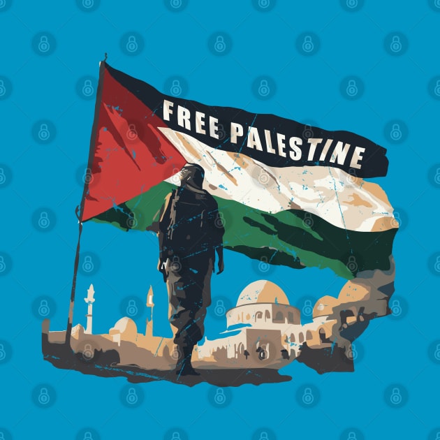 Free Palestine // Retro Palestine flag by Trendsdk