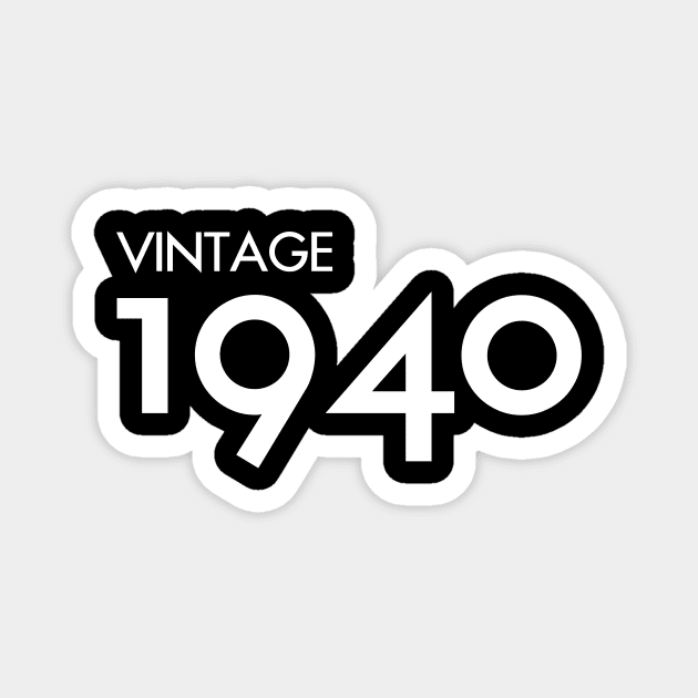 Vintage 1940 Gift 80th Birthday Party Magnet by Damsin