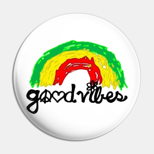 Good Vibes Rasta Rainbow Pin