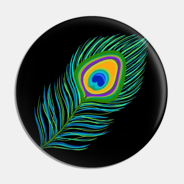 Peacock feather Pin by SoozieWray