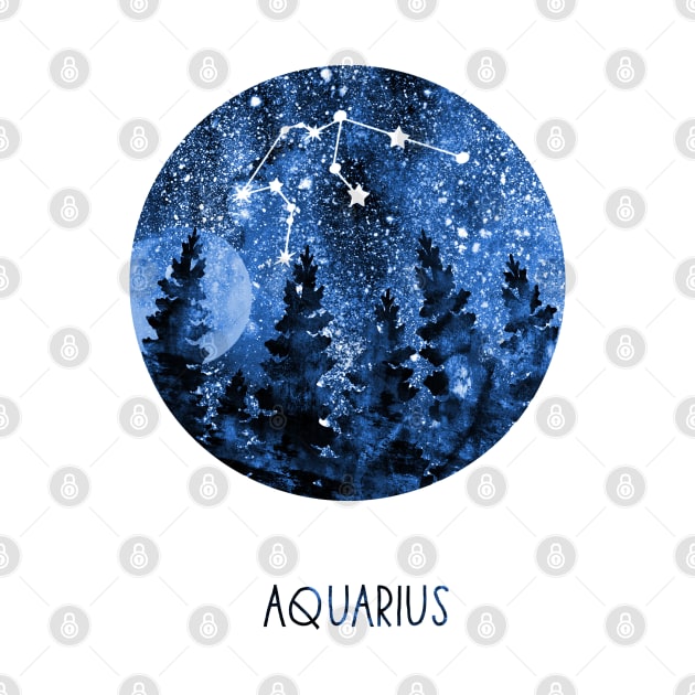 Aquarius Constellation, Aquarius by RosaliArt