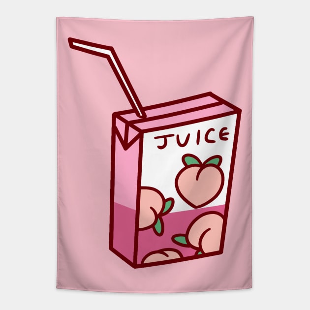 Peach Juice Box Tapestry by saradaboru