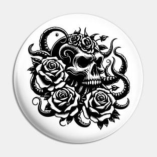skull kraken design Pin