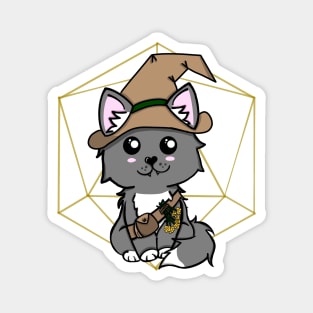 Fluffy Kitty Witch | Cat DND | Fantasy Art | D20 Magnet