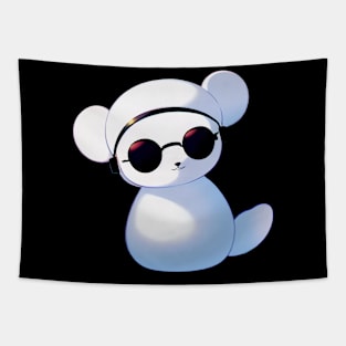 Anime Polar Bear with Sunglass Tapestry