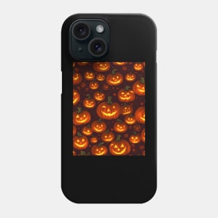 Halloween Spooky Orange Pumpkin Pattern Phone Case