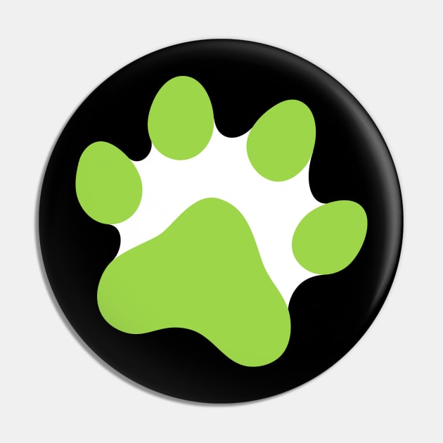 Lime green paw print Pin by Mhea
