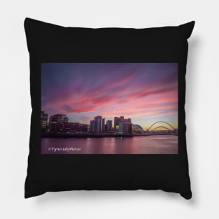 Sunset on Newcastle / Gateshead Quayside Pillow