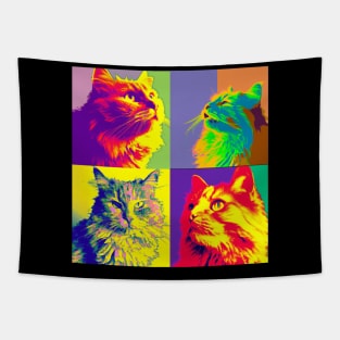 Domestic Long Hair Pop Art - Cat Lover Gift Tapestry