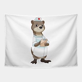 Otter as Nurse with Heart Tapestry