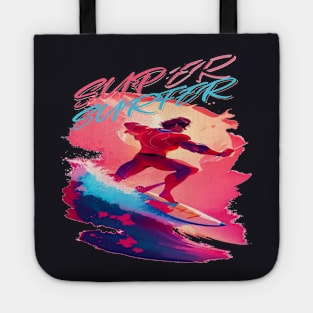 Super Surfer, Hello Summer Funny Surfer Riding Surf Surfing Lover Gifts Tote