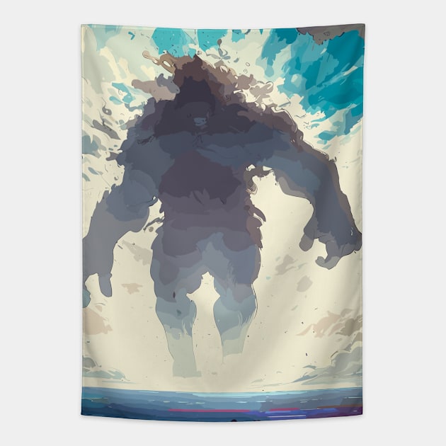 Giant in clouds Tapestry by TomFrontierArt