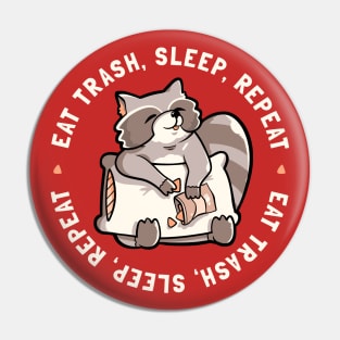 Eat Garbage Sleep Repeat Cute Funny Gift Pin