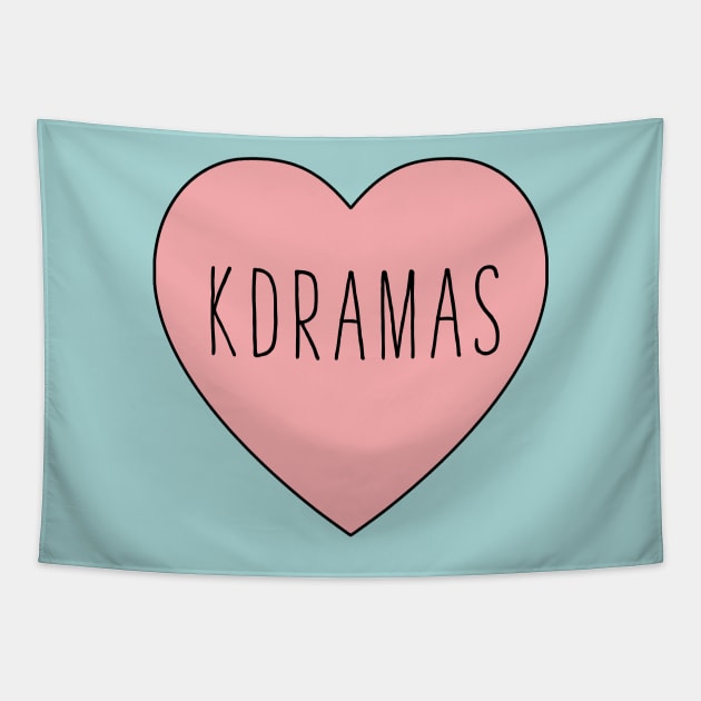 I Love KDramas Heart Tapestry by thepinecones