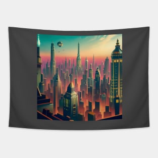 Art deco city art Tapestry