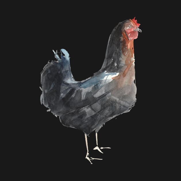 Watercolor Hen by Khasis