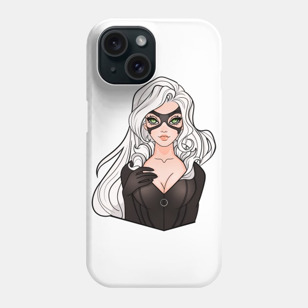 Black Cat Phone Case by VermilionBlond