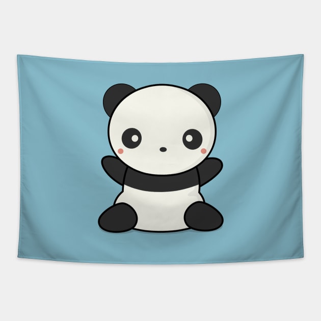 Lovely Cute Kawaii Panda Wants To Hug Tapestry by wordsberry