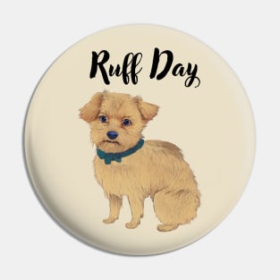 Funny Adorable Cream Norfolk Terrier Dog Having A Rough Day Pin