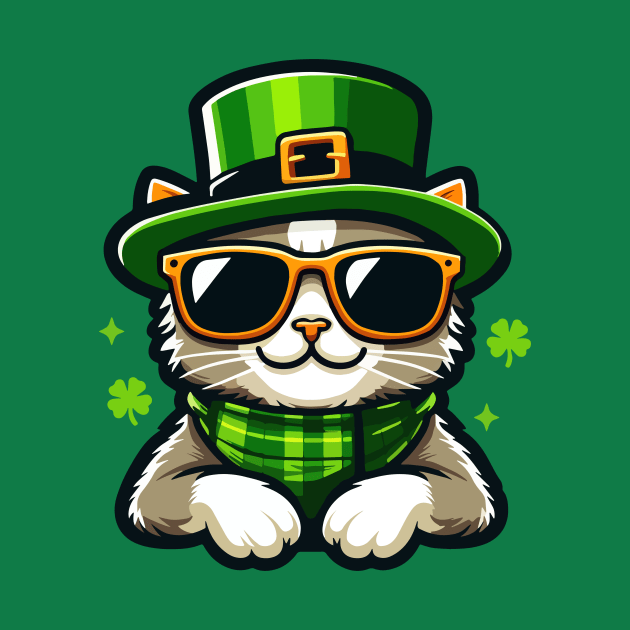 St catricks day  st patricks funny cat by Mpd Art