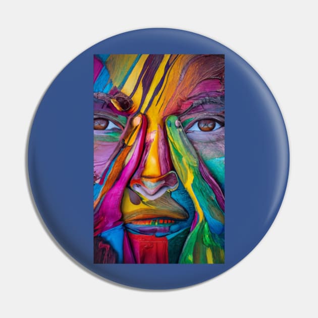 Painted Face Pin by JimDeFazioPhotography