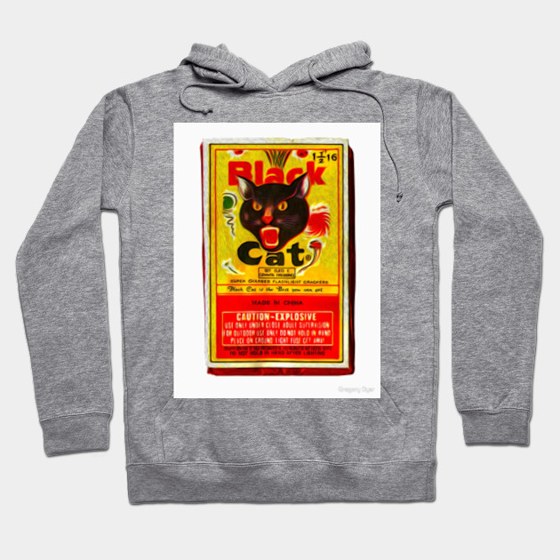 Black Cat Fireworks Vintage Hoodie Teepublic