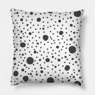 Black Dots for Outer Space | Black and White Design | Abstract Circles Pillow