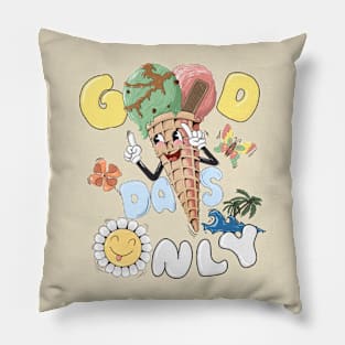 70s Vintage Doodle Ice Cream Cone Pillow